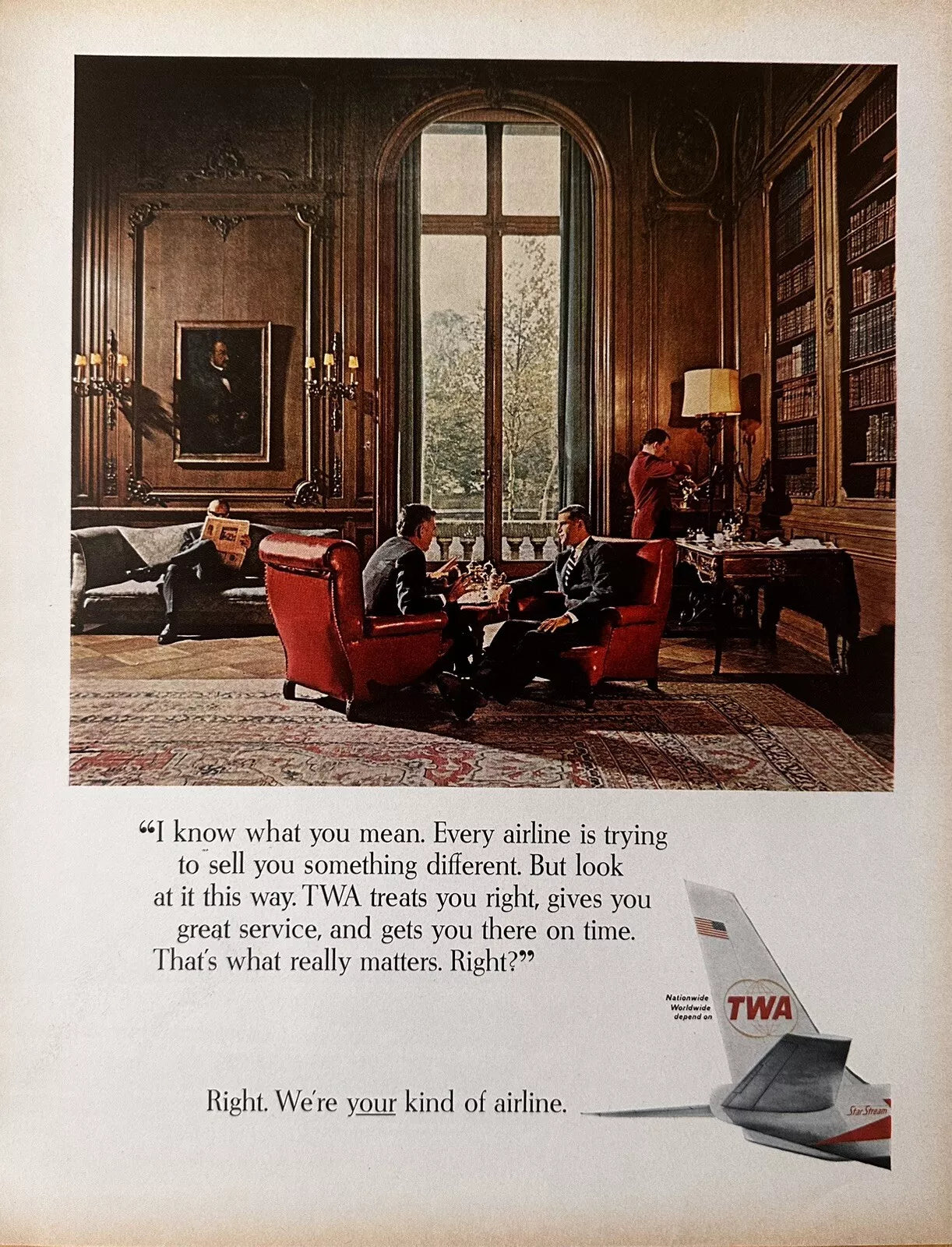 1966 TWA Airline Original Print Ad