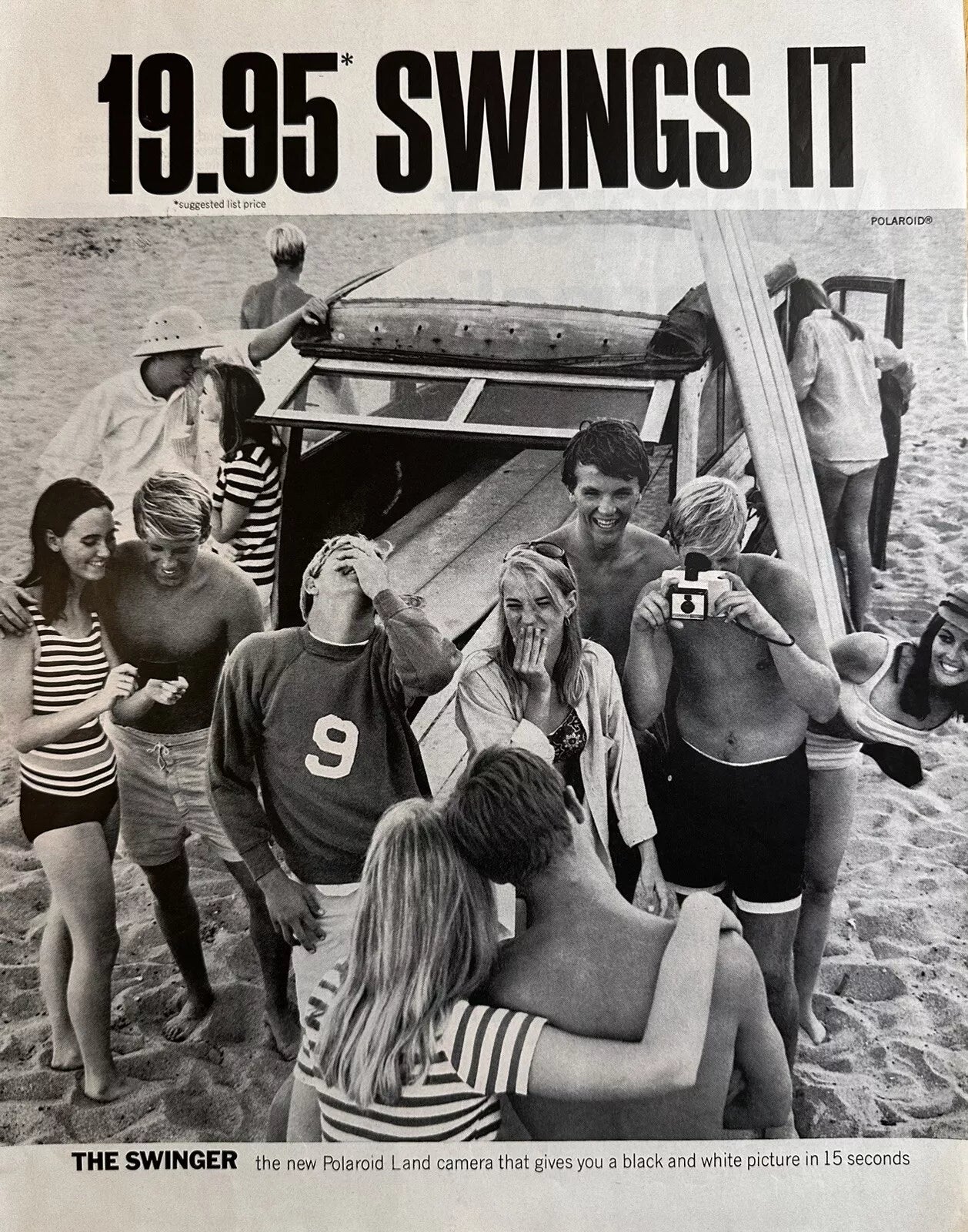 1967 Polaroid Swinger Land Camera “For The Perfect B&W Picture” Vintage Print Ad