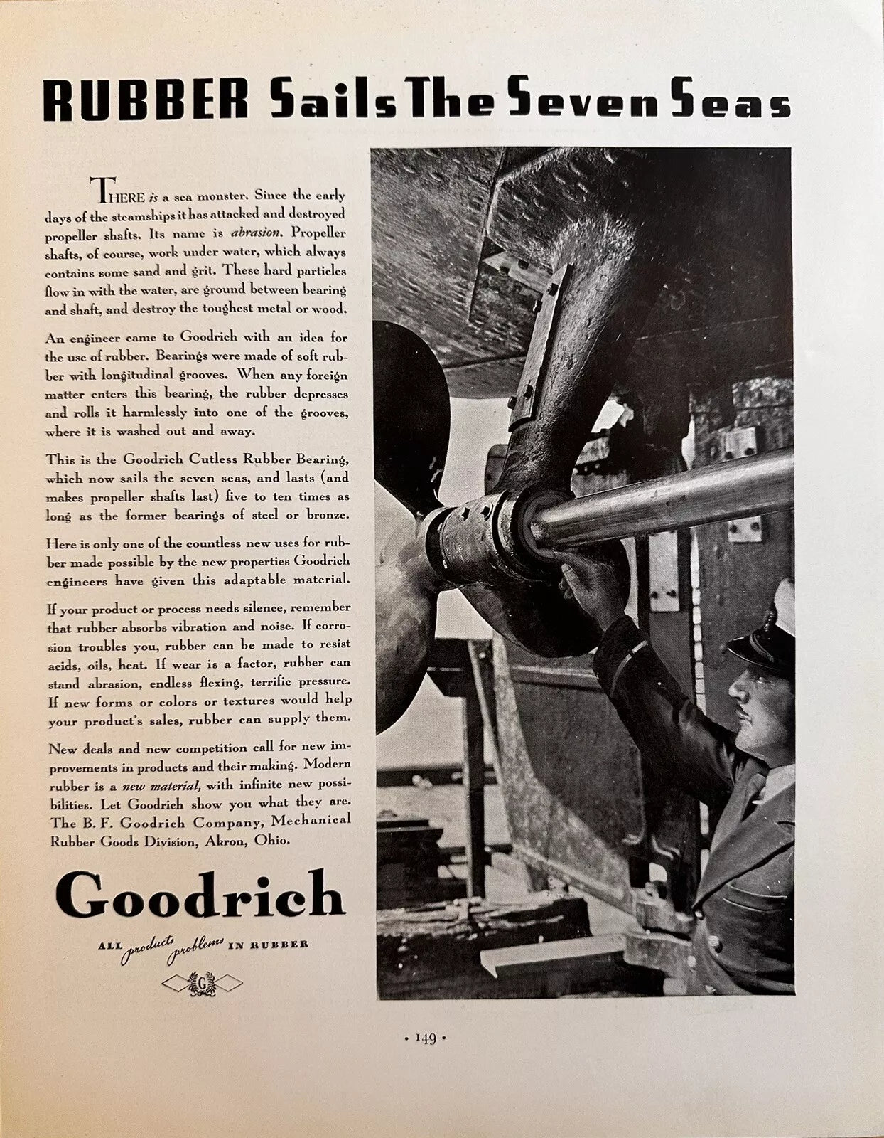 1934 B.F. Goodrich Company Rubber Manufacturing Company Original Print Ad