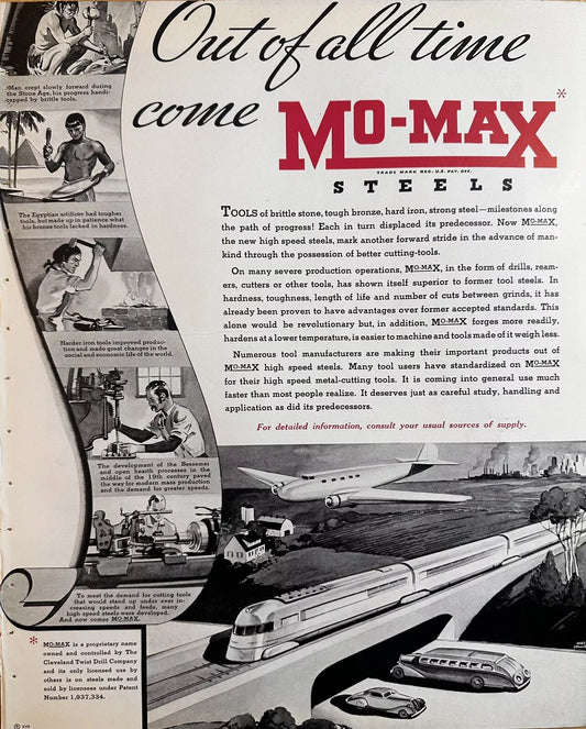 1935 Mo-Max Steels Orignal Print Ad