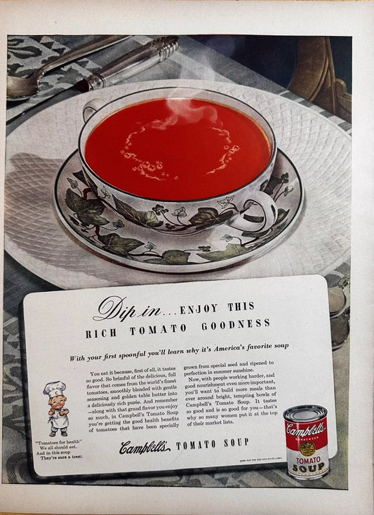 1944 Campbell’s Tomato Soup Original Print Ad