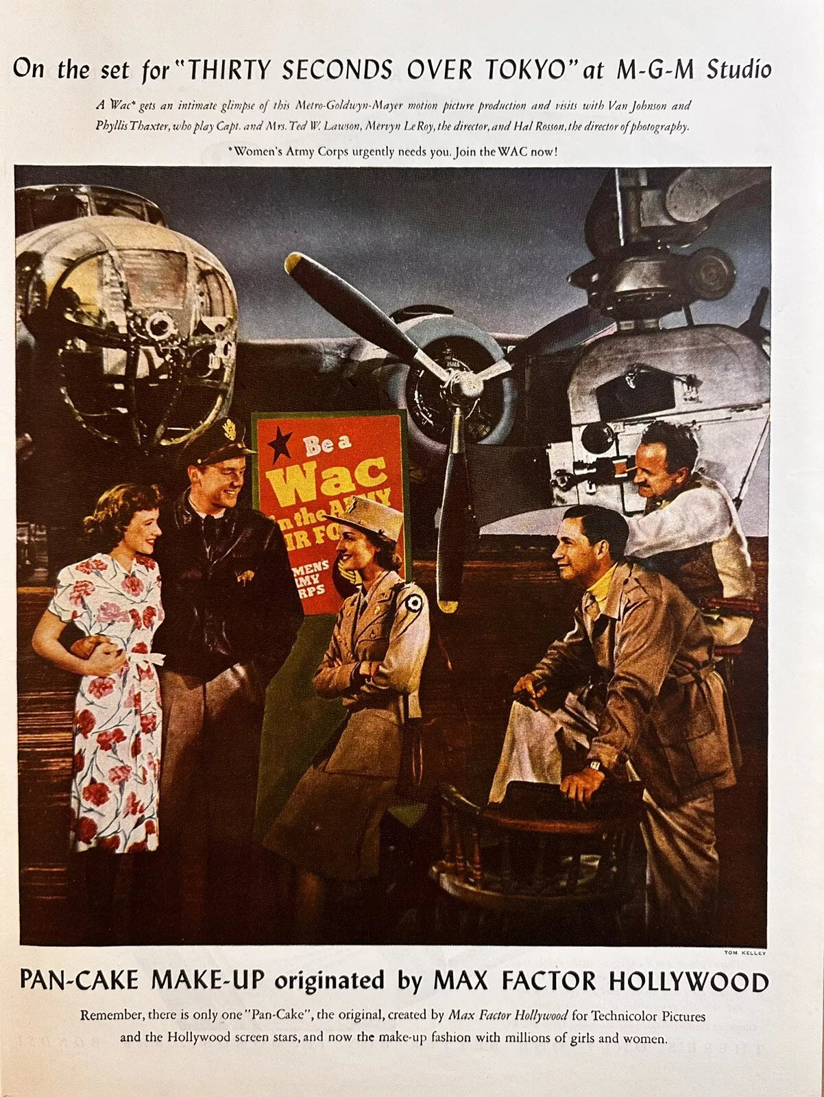 1944 Pan-Cake Make Up Thirty Seconds Over Tokyo Movie Set Vintage Print Ad